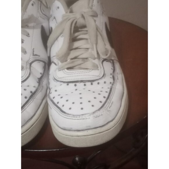 Men\'s Size 10 Custom “CARTOON” Nike Air Force 1 Triple Back White Tennis Shoes